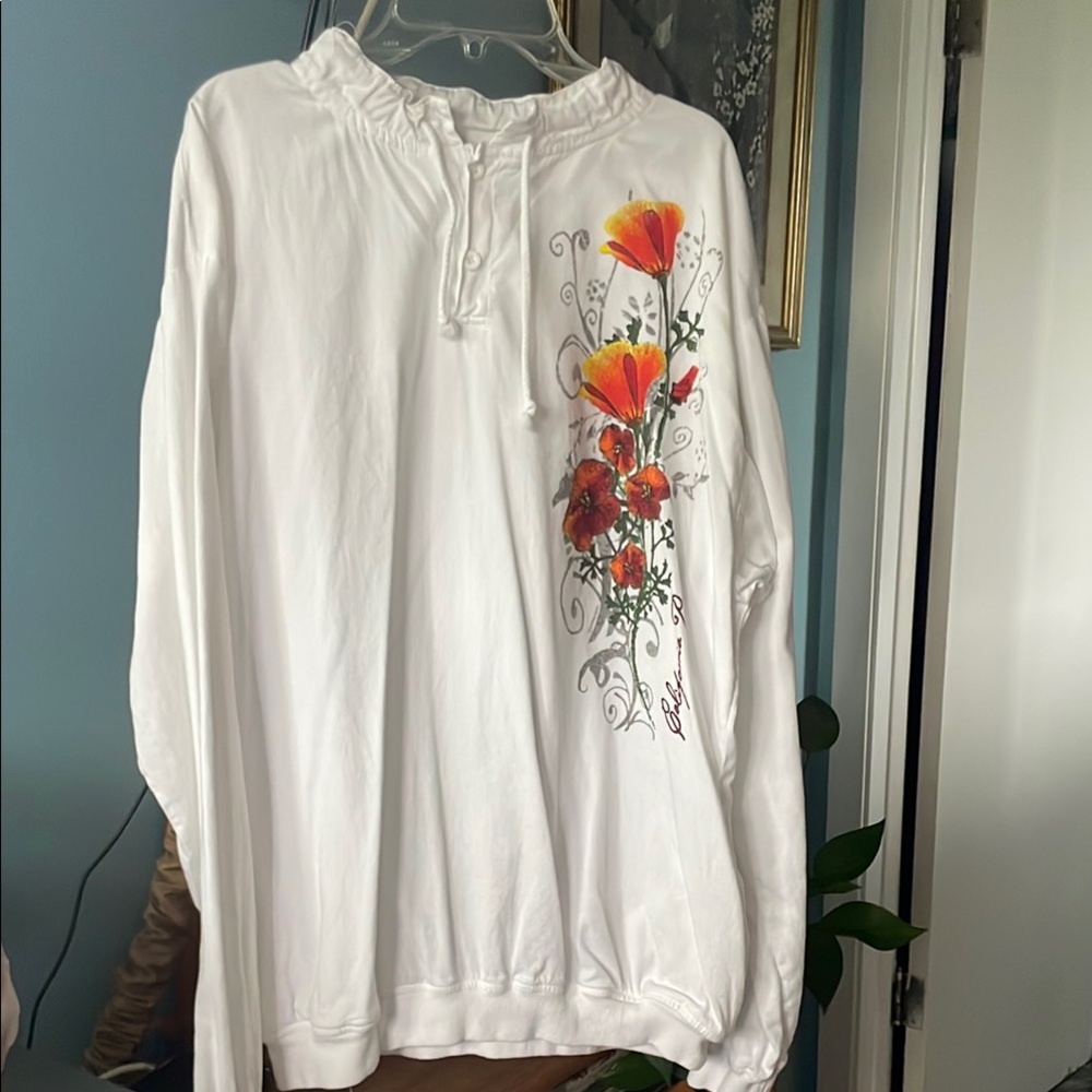 Crazy Shitrs brand California Poppies pullover